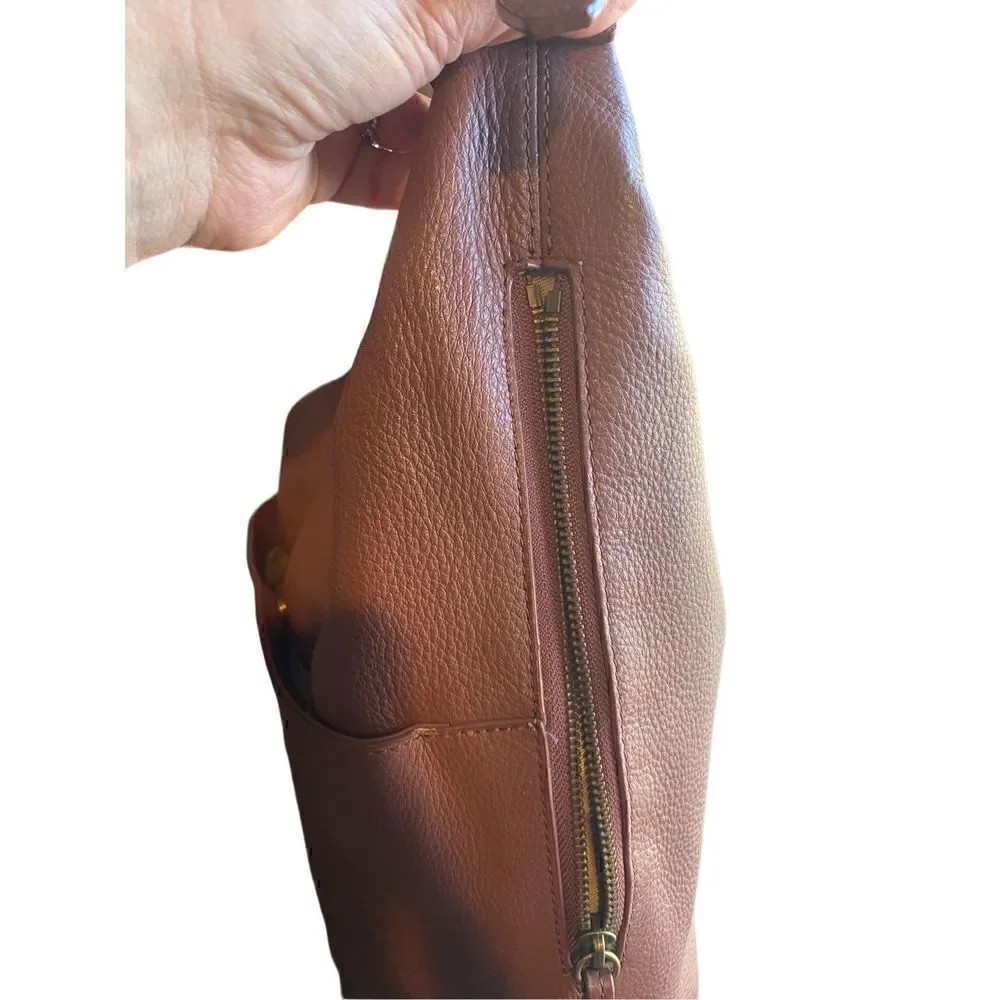 Lucky Brand brown leather over the shoulder  large hobo bag rare